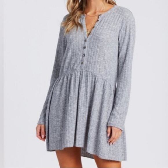 Billabong Dresses & Skirts - 🆕 Billabong always lounging long sleeve soft and comfy grey dress NWT size xs